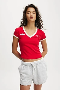 V Neck Retro Baby Graphic Tee