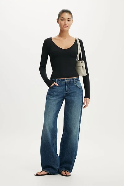 Hold Me V Neck Long Sleeve