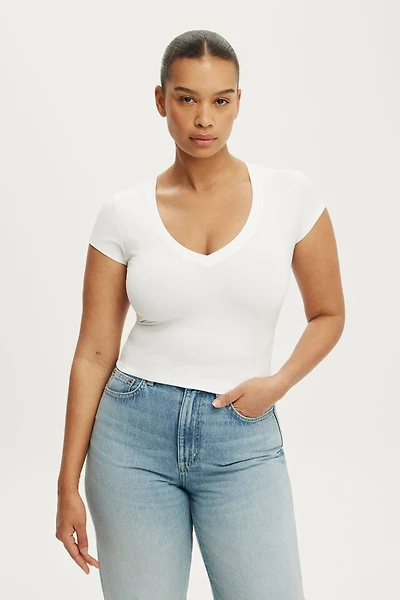 All Day Deep V Ss Tee