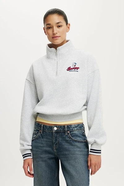 Snoopy Quarter Zip Graphic Sweatshirt