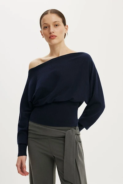 Everfine Ls Batwing Knit