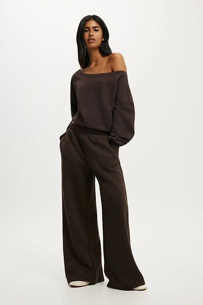 Relaxed Off Shoulder Sweatshirt