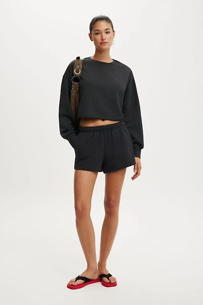 Cropped Fleece Sweatshirt