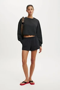Cropped Fleece Sweatshirt