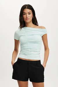 Nikki Gathered Short Sleeve Top