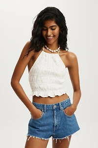Multi Frill Detail Halter Top