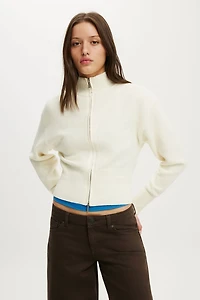 Lotus Cinched Zip Knit