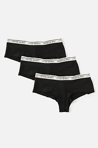 Pack Branded Cotton Cheeky Boyshort