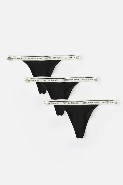 Pack Branded Cotton G-String Brief