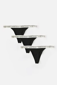 Pack Branded Cotton G-String Brief