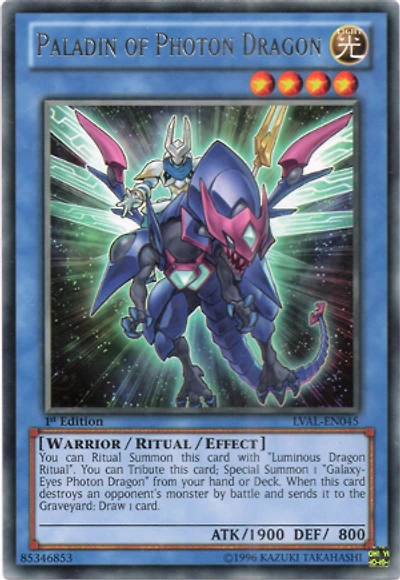 Paladin of Photon Dragon - LVAL-EN045 - Rare - 1st Edition