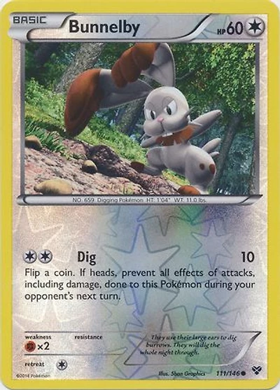 Bunnelby - 111/146 - Common - Reverse Holo