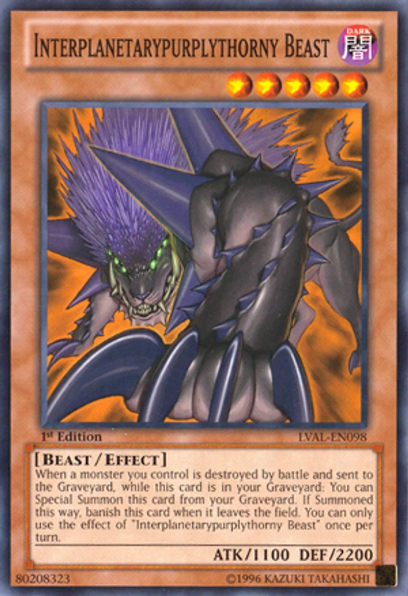 Interplanetarypurplythorny Beast - LVAL-EN098 - Common - Unlimited Edition