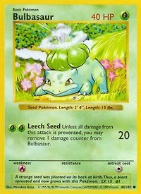 Bulbasaur - 44/102 Common Shadowless Edition