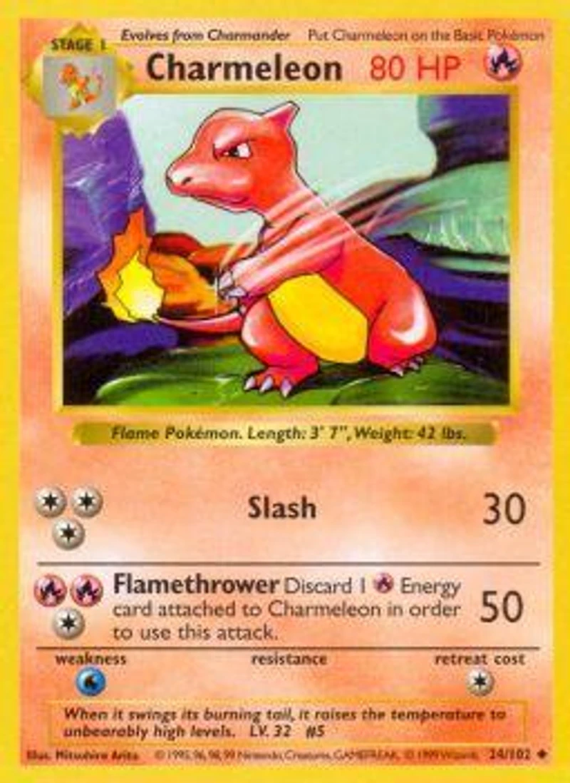 Charmeleon - 24/102 Uncommon Shadowless Edition
