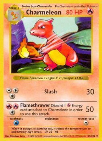 Charmeleon - 24/102 Uncommon Shadowless Edition