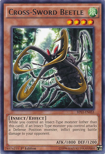 Cross-Sword Beetle - BP03-EN053 - Rare - 1st Edition