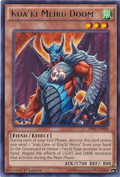 Koa'ki Meiru Doom - BP03-EN058 Rare 1st Edition
