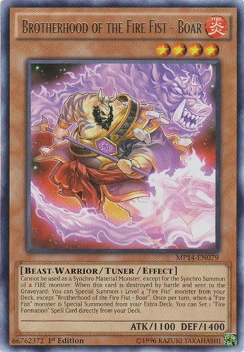 Brotherhood of the Fire Fist - Boar - MP14-EN079 - Rare - 1st Edition