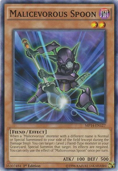 Malicevorous Spoon - MP14-EN127 - Common - 1st Edition