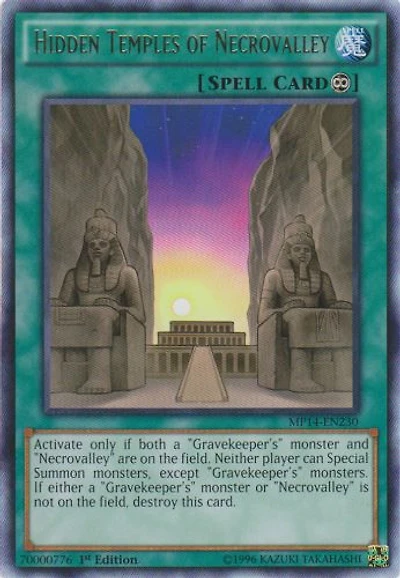 Hidden Temples of Necrovalley - MP14-EN230 - Rare - 1st Edition