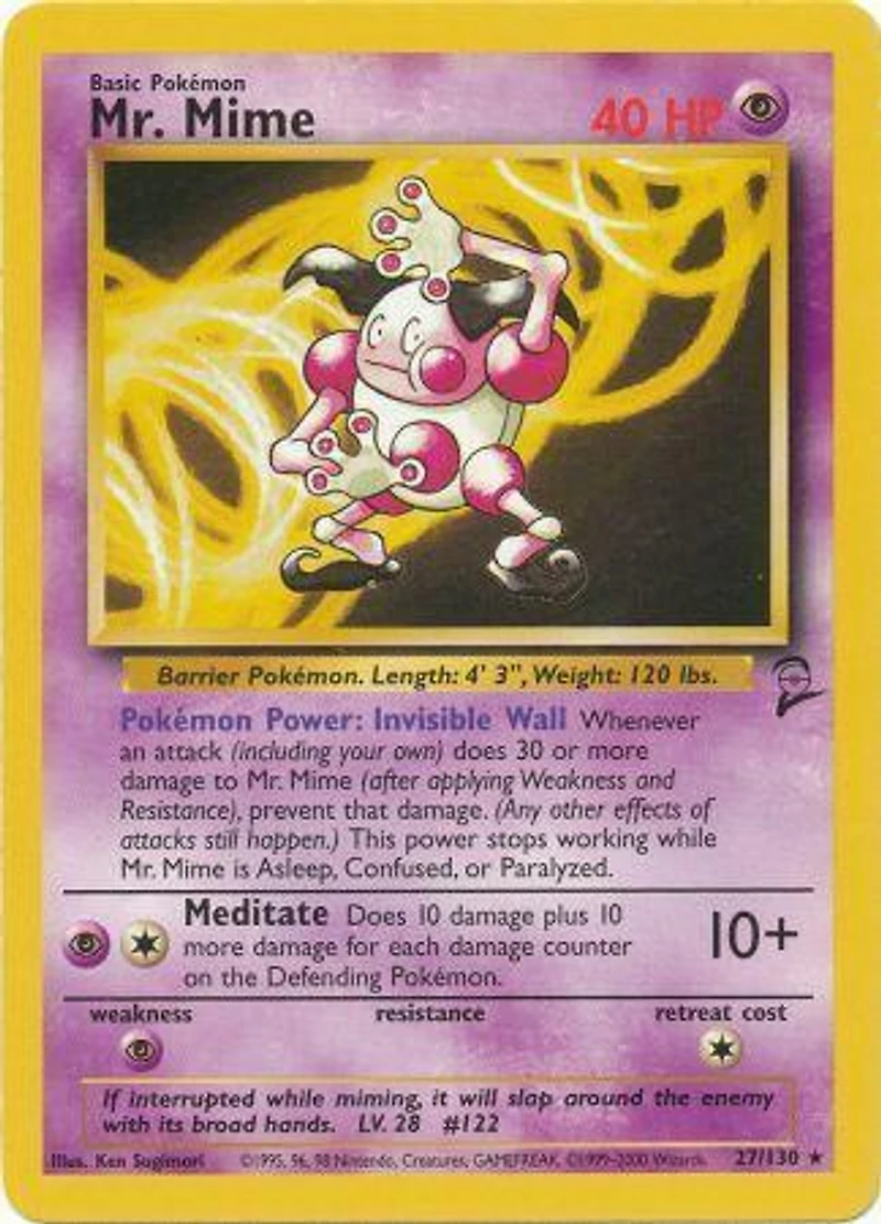 Mr. Mime - 27/130 - Rare - Unlimited Edition