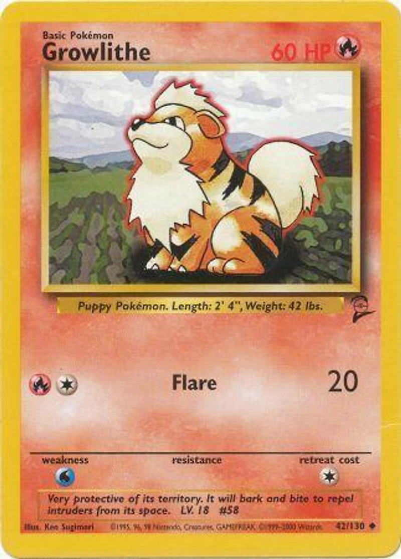 Growlithe - 42/130 Uncommon Unlimited Edition