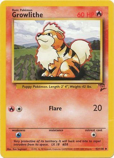 Growlithe - 42/130 Uncommon Unlimited Edition