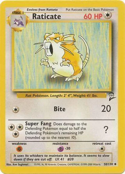 Raticate - 58/130 - Uncommon - Unlimited Edition