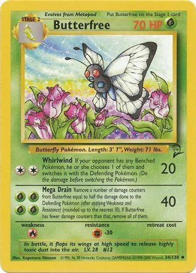 Butterfree - 34/130 Uncommon Unlimited Edition