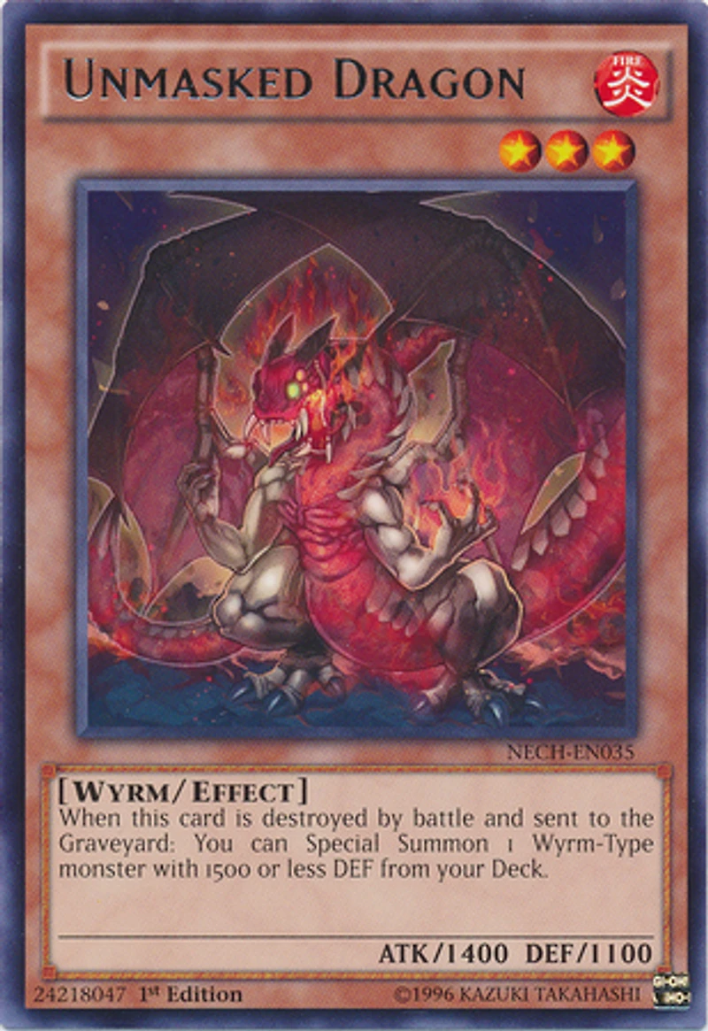 Unmasked Dragon - NECH-EN035 - Rare - 1st Edition