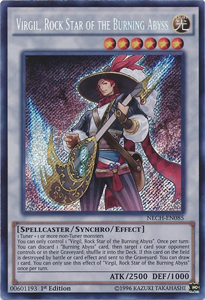 Virgil, Rock Star of the Burning Abyss - NECH-EN085 - Secret Rare - 1st Edition