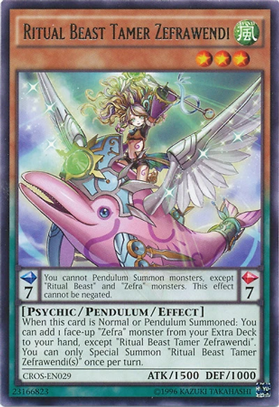 Ritual Beast Tamer Zefrawendi - CROS-EN029 - Rare - Unlimited Edition
