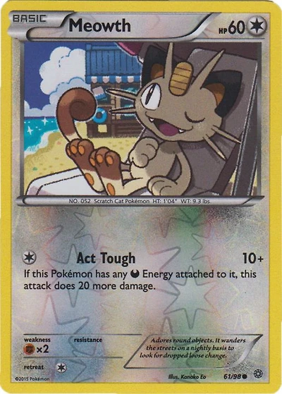 Meowth - 61/98 - Common - Reverse Holo