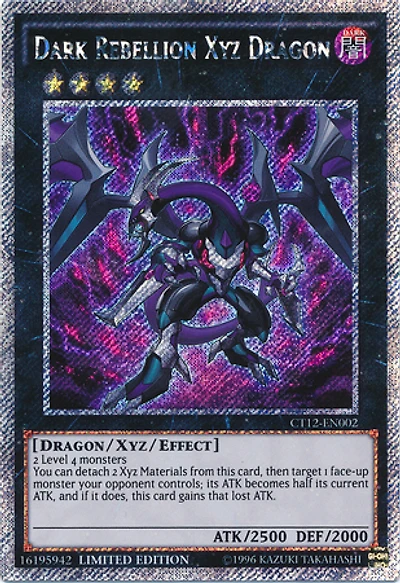 Dark Rebellion Xyz Dragon - CT12-EN002 - Platinum Secret Rare - Limited Edition