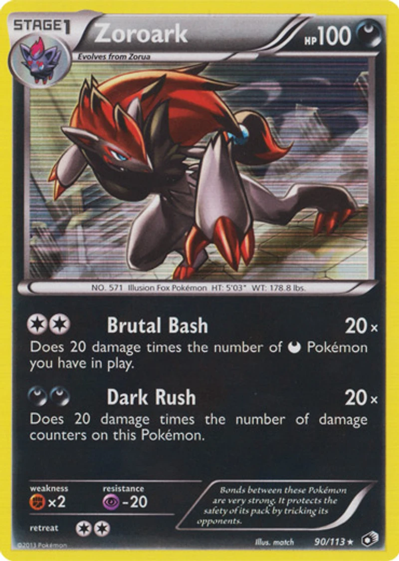 Zoroark - 90/113 - Non-Holo Battle Arena Decks: Mewtwo vs Darkrai Exclusive