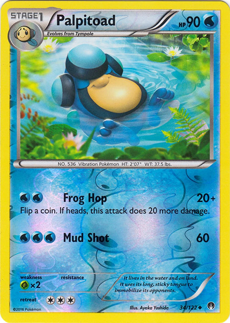 Palpitoad - 34/122 - Uncommon - Reverse Holo