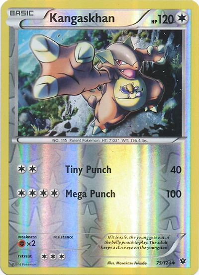 Kangaskhan - 75/124 - Uncommon - Reverse Holo