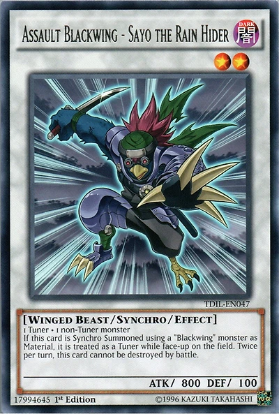 Assault Blackwing - Sayo the Rain Hider - TDIL-EN047 - Rare - 1st Edition