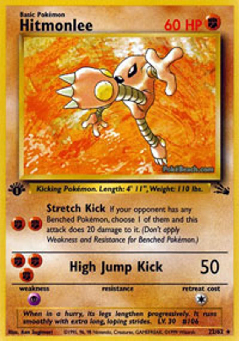 Hitmonlee - 22/62 - Rare - 1st Edition