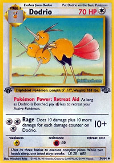 Dodrio - 34/64 - Uncommon - 1st Edition