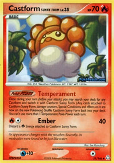 Castform Sunny Form - 51/146 - Uncommon