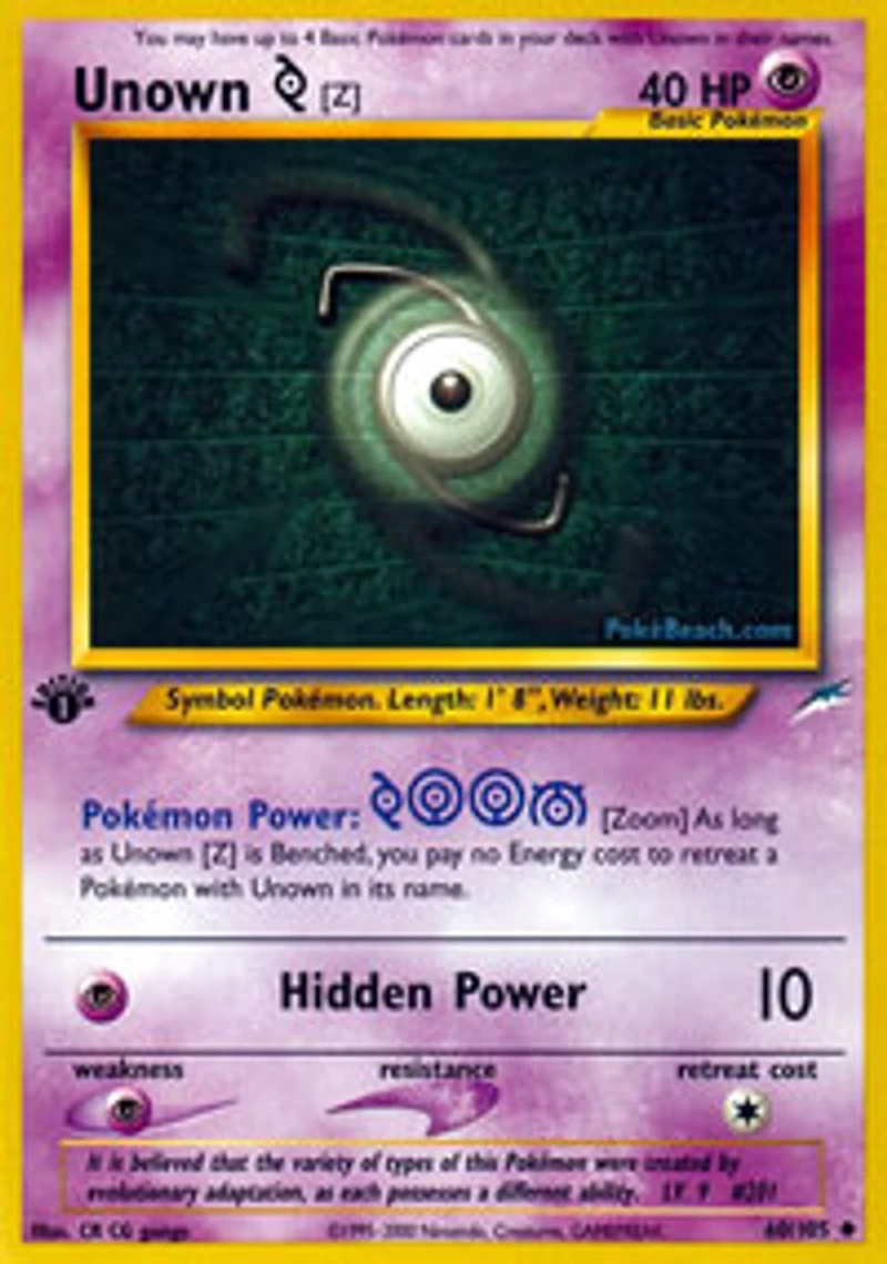 Unown [Z] - 60/105 - Uncommon - 1st Edition