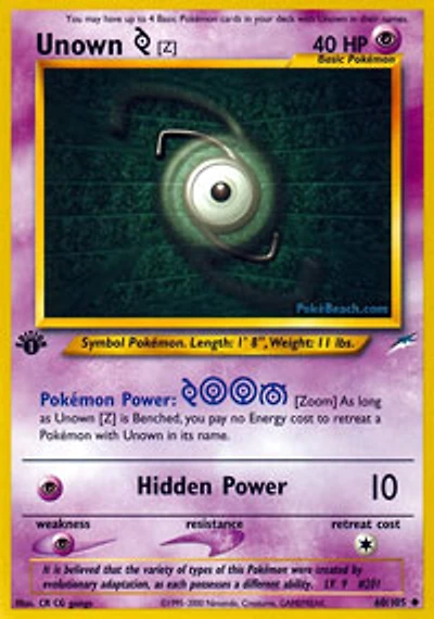 Unown [Z] - 60/105 - Uncommon - 1st Edition