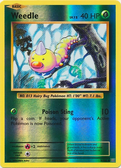 Weedle - 5/108 - Common - Reverse Holo