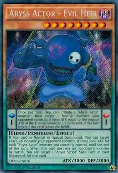 Abyss Actor - Evil Heel - DESO-EN016 - Secret Rare - 1st Edition