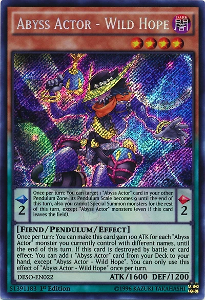 Abyss Actor - Wild Hope - DESO-EN022 - Secret Rare - 1st Edition