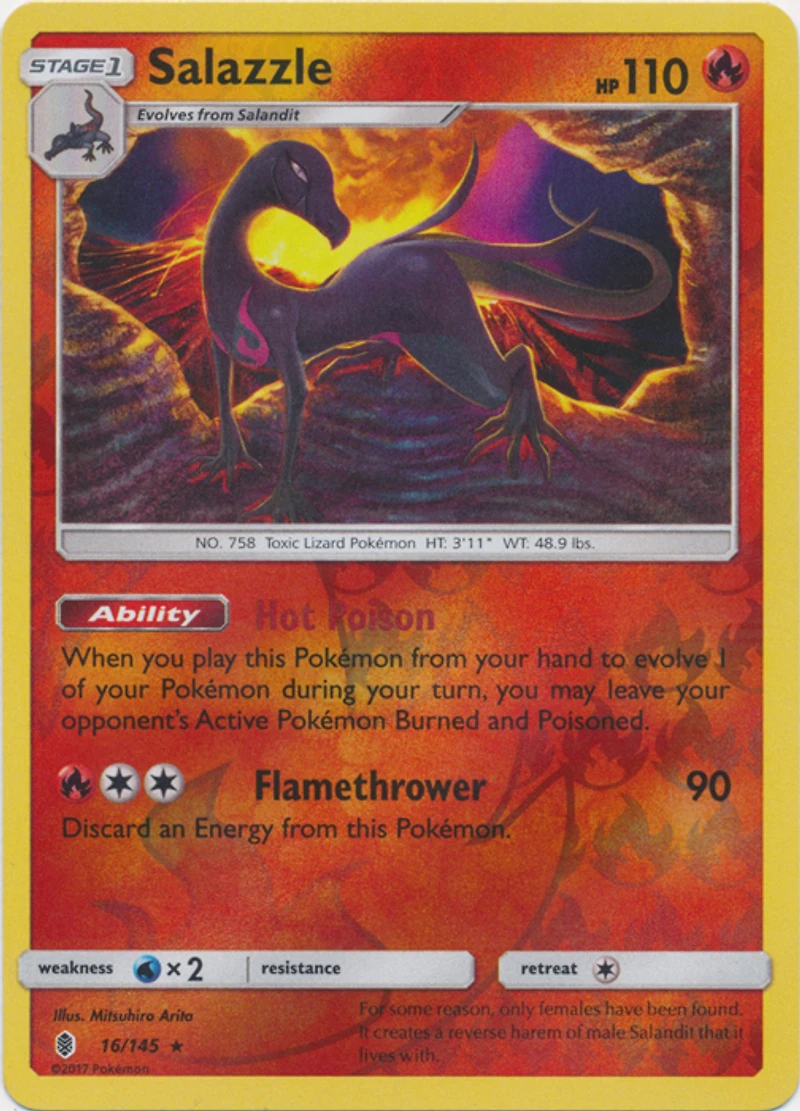 Salazzle - 16/145 - Rare - Reverse Holo