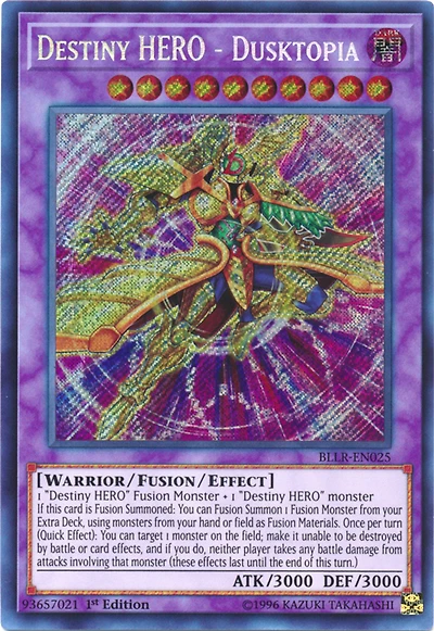 Destiny HERO - Dusktopia - BLLR-EN025 - Secret Rare - 1st Edition