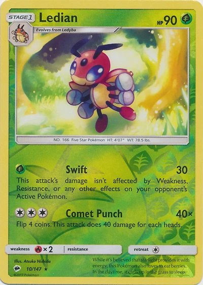 Ledian - 10/147 - Rare - Reverse Holo